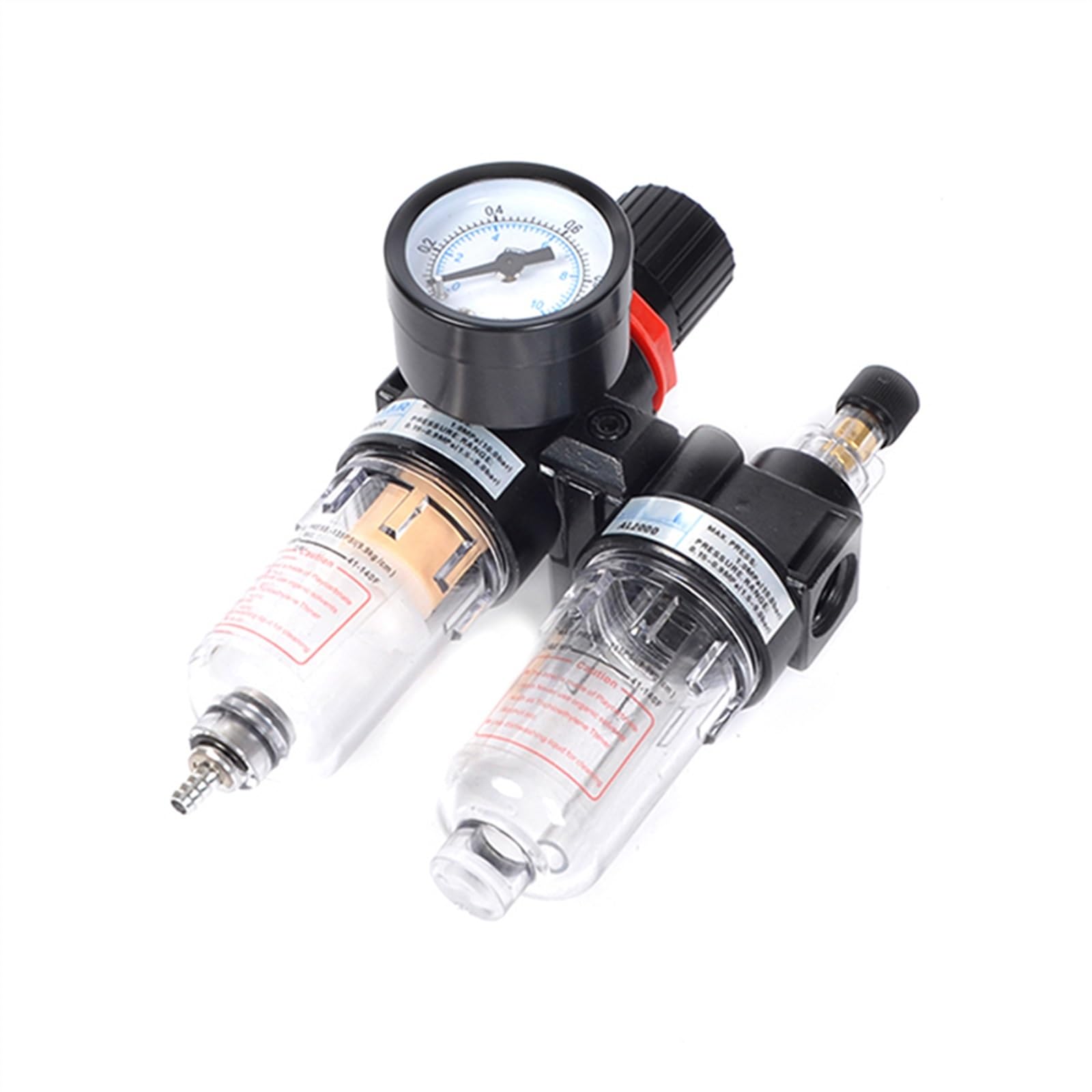 Régulateur de filtre à air, Lot de 2 filtres séparateurs d'eau et d'huile for compresseur d'air AFC2000 AFR2000 AL2000 avec raccords en polycarbonate G1/4 pouce(AFC2000)
