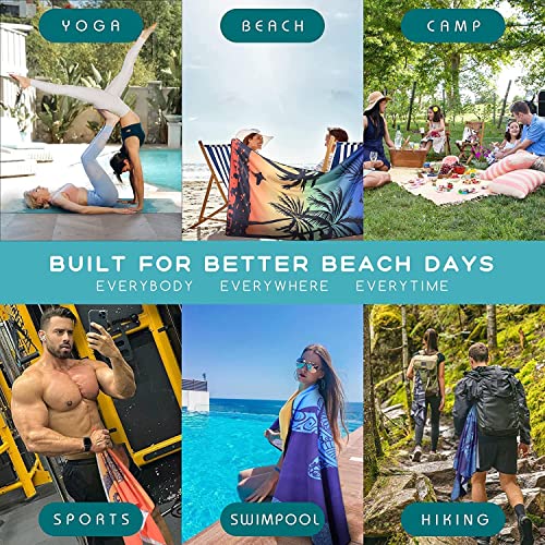 Microfiber Beach Towel – Turtle Quick Dry Lightweight Sand Free Oversized Large Towel Accessories Travel Must Have Swim Pool Yoga Camping Summer Essentials Packable Sandproof Resistant Gift #TOP6