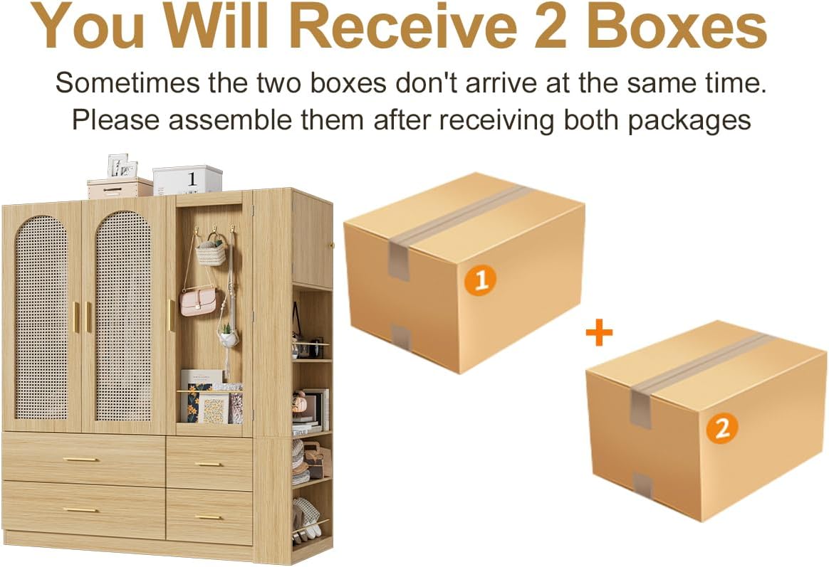 Two boxes indicating the product ships in multiple packages