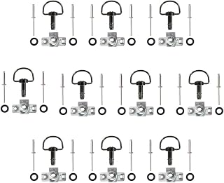MOTO4U Motorcycle Race Fasteners Quick Release D-Ring 1/4 Turn Race Fairing Fasteners Rivet Type B 19mm (10 Pack) Chrome Black