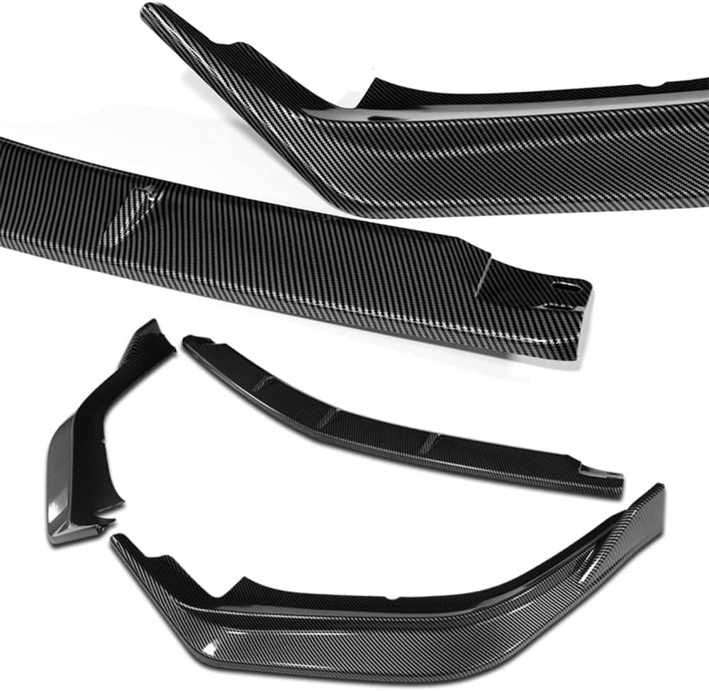 Q1-TECH, 9PCS Front Bumper Lip & Side Skirt Extensions Diffuser Compatible with Acura ILX Sedan 2016 2017 2018, Front Bumper Lip Spoiler Air Chin Body Splitter ABS (Painted Carbon)