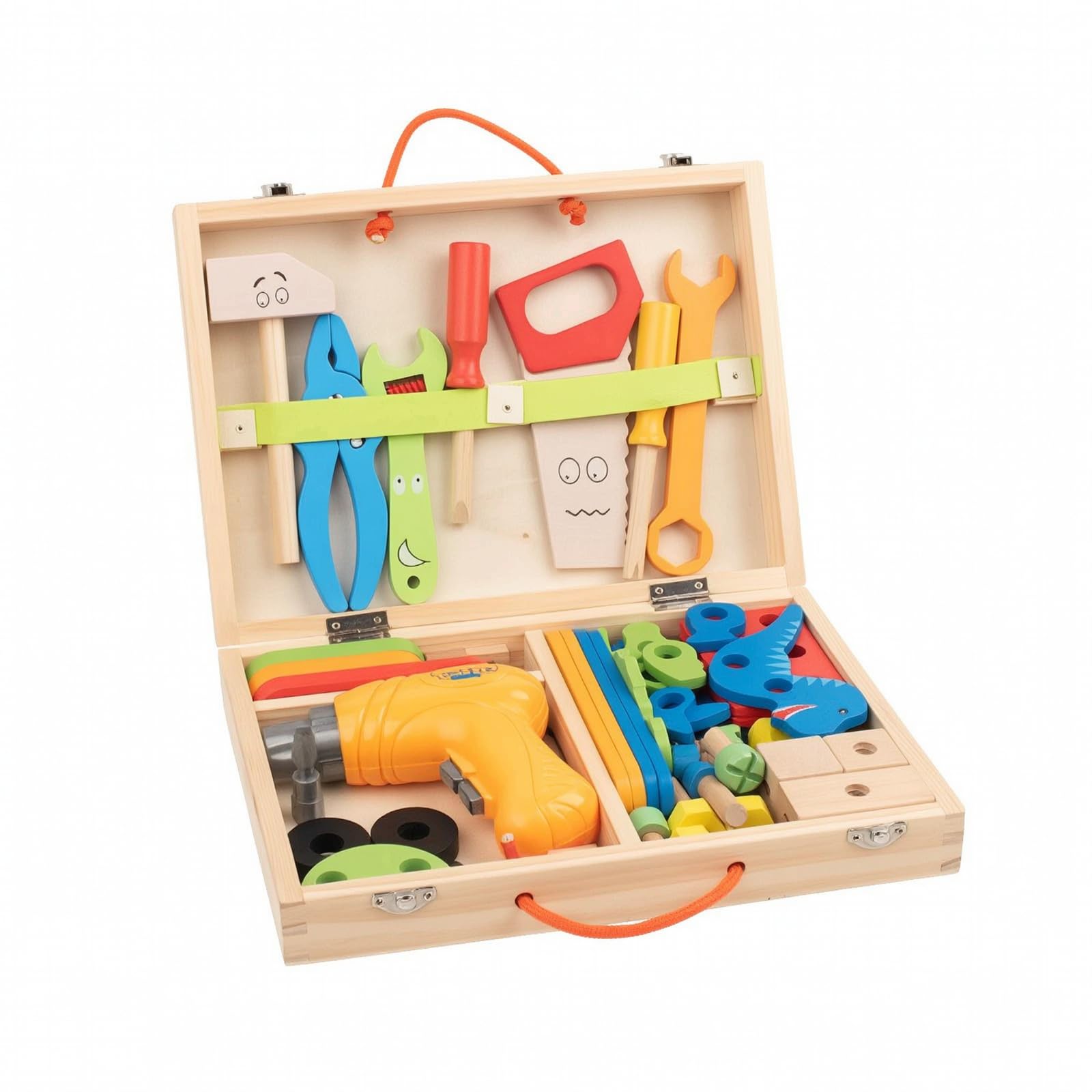Caja Herramientas con Piezas Construcción Completo Caja Herramientas con Asa Educativo para Niños