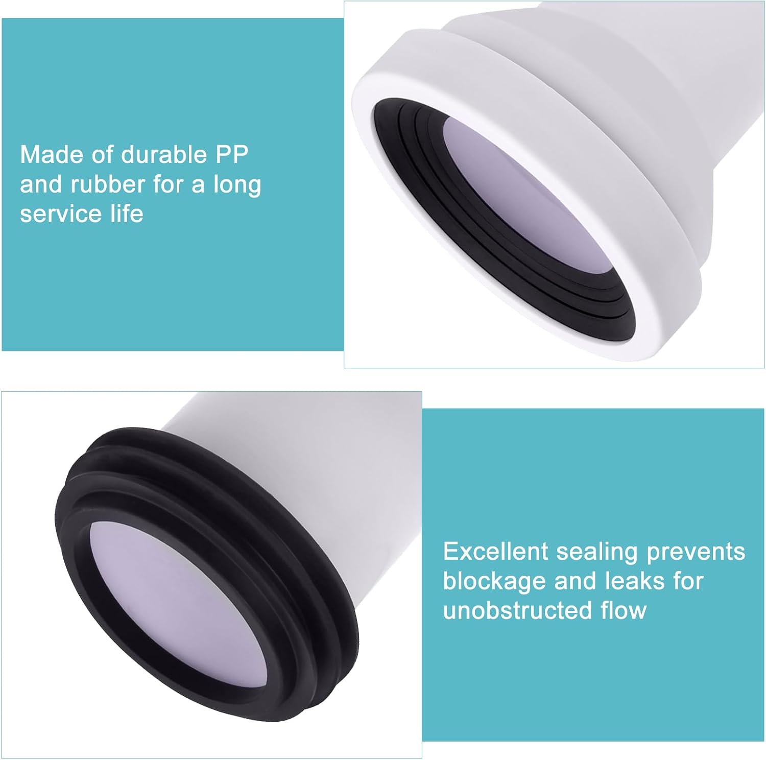 Toilet Drain Pipe Adapter,Bathroom Toilet Connector Part for Plastic Sewer Drain Pipe Installation Seal Accessories