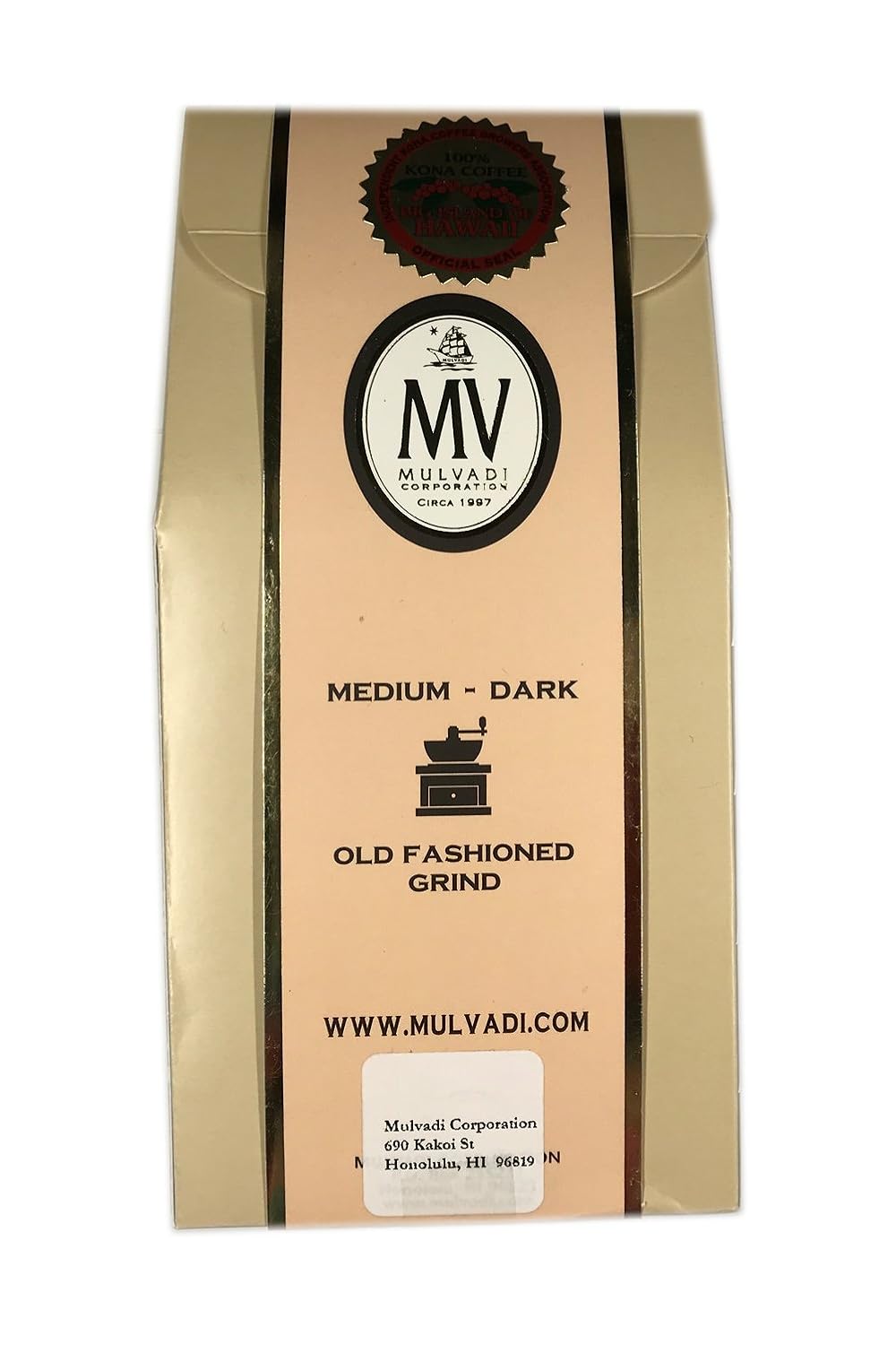 Mulvadi 100% Ground Kona Coffee, 7 Oz
