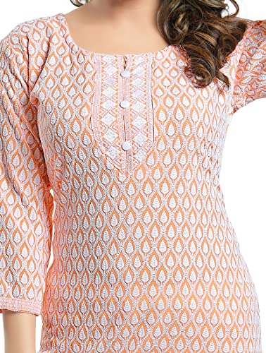Image of DREAM & DZIRE Chikankari Kurti for Women of Cotton in Plus Size & Small Size.
