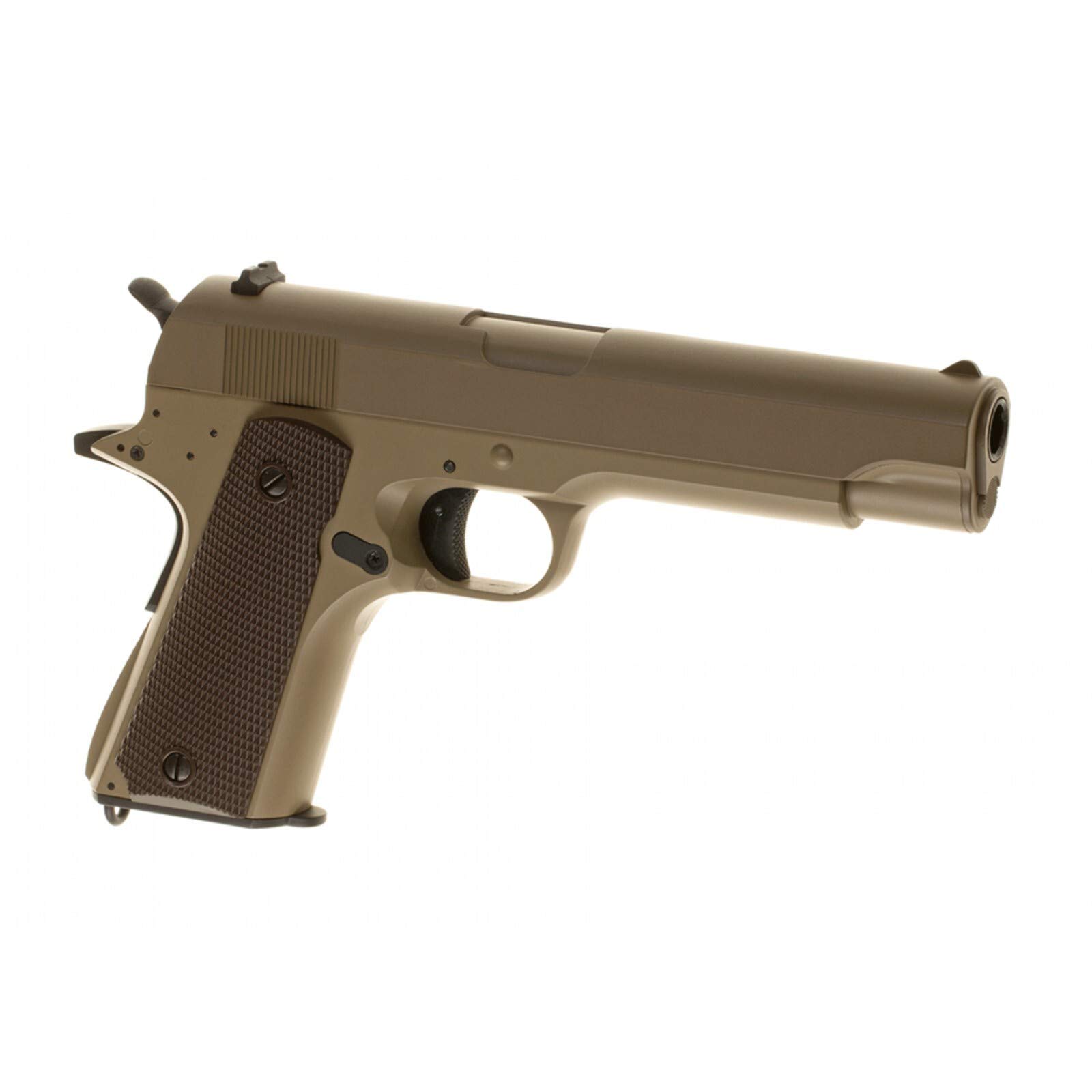 Cyma Softair - Pistole M1911 Airsoft cm.123 AEP TAN < 0,5 J. - Inkl. Akku & Ladegerät