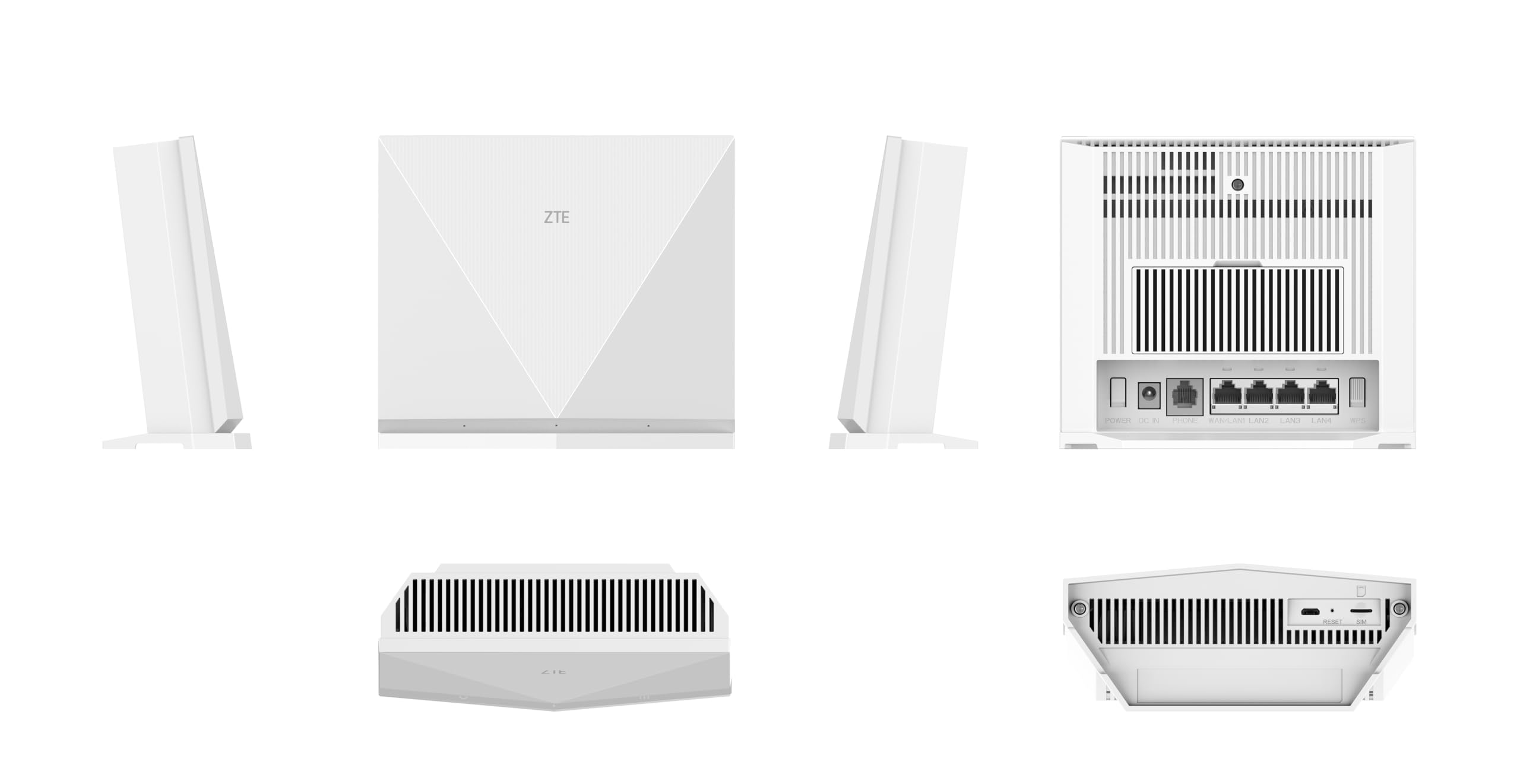 ZTE K20 Modem Router 4G LTE cat7 con SIM, WI-Fi dual-band AC1200, 4 Ethernet Ports, Connette fino a 64 Dispositivi, 2 antenne alto guadagno, alimentatore di rete, batteria backup (non incl.) [Italia]