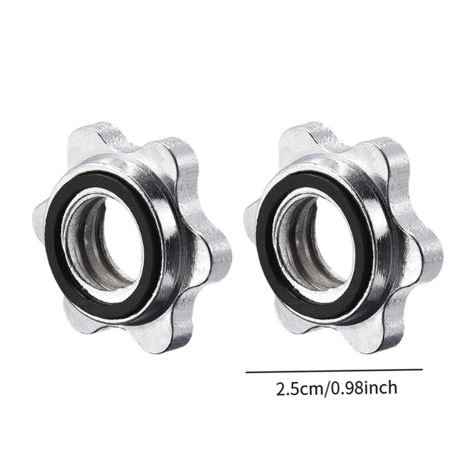 Yiju 2 Pieces Barbell Screw Collars for 25mm/0.98inch Bar Supplies Dumbbell Collars for Fitness Weight Lifting Workout Sports, Style B
