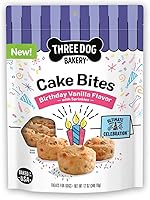 Three Dog Bakery Ultimate Celebration Cake Bites: Soft-Baked Dog Birthday Treats with Real Honey, Vanilla & Sprinkles, 12oz