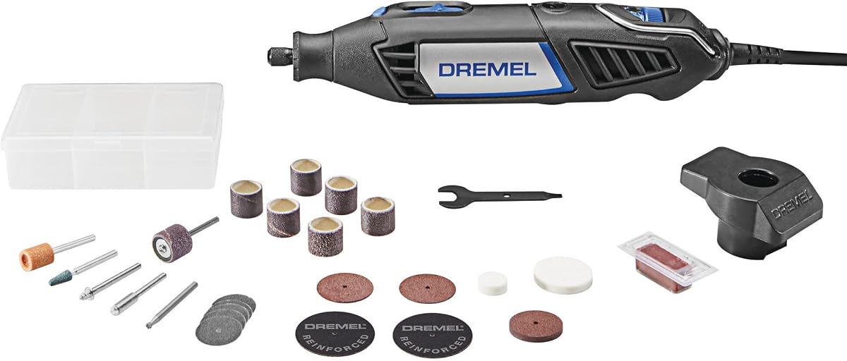 Dremel 4000-1/25 Variable Speed Rotary Tool Kit- Engraver, Polisher, and Sander- Perfect for Cutting, Detail Sanding, Engraving, Wood Carving, and Polising- 1 Attachment & 25 Accessories | 1 Attachment, 25 Accessories, Variable Speed, 1.6 Amp Motor, Ideal for Cutting, Sanding, Engraving and Wood Carving