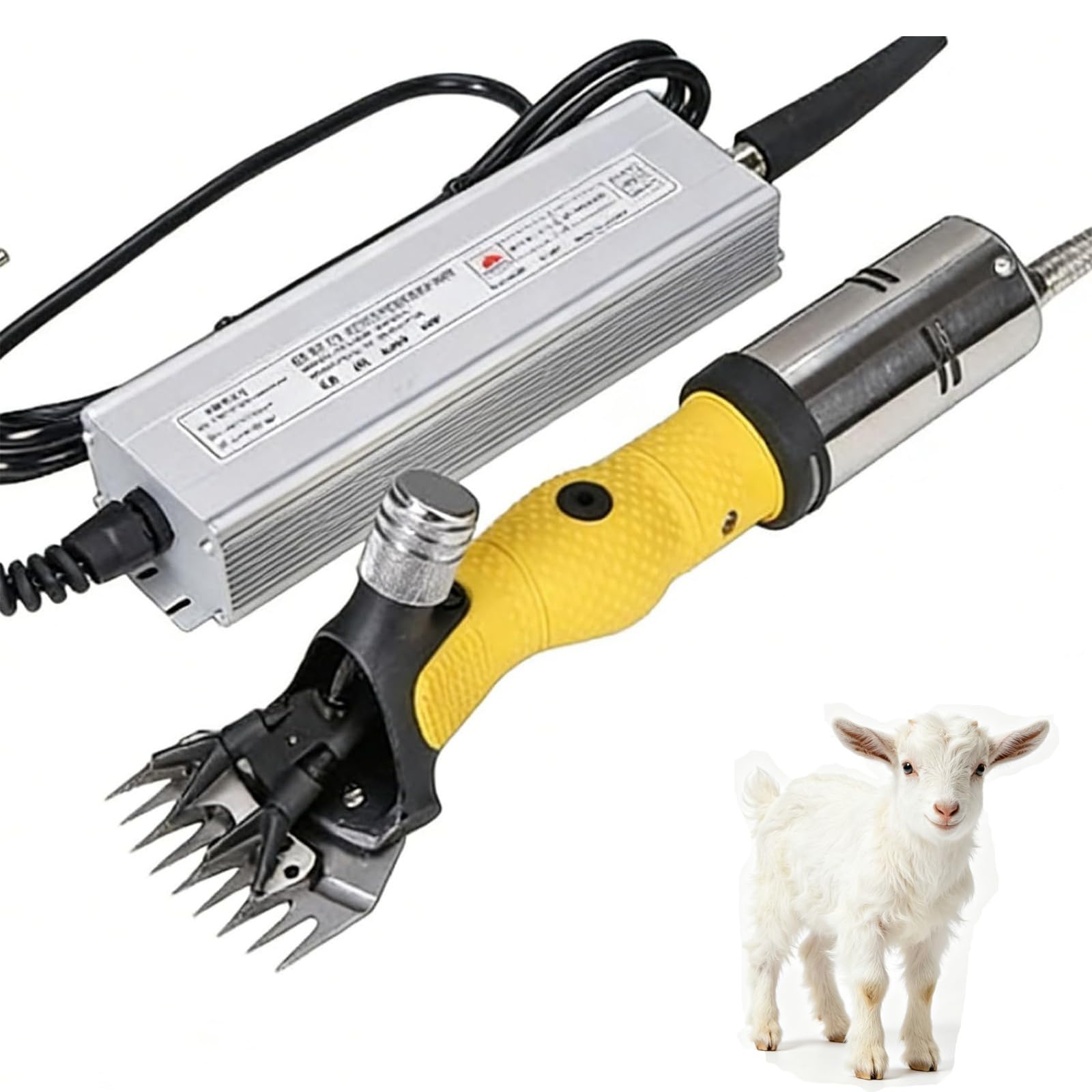Fcttcd Smallholder Farm Shears, Spring Shearing, 13-teeth Quick Trim, Electric Wool Cutter For Sheep Goat Alpaca Camel, For Hobby Farmer Pet Owner, Home Farm Use, Yellow