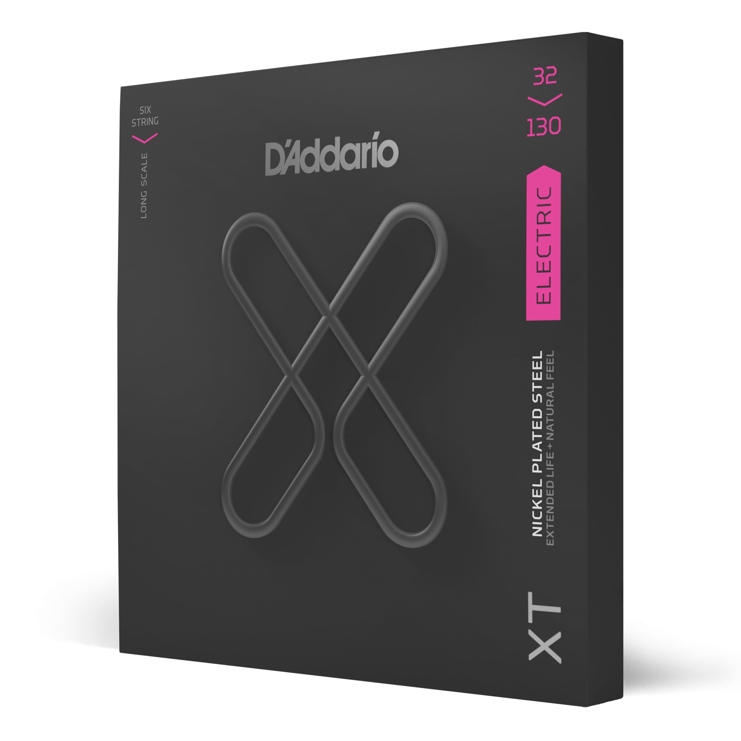 D'Addario XTB32130, vernickelte XT Stahlsaite für Bassgitarre, Regular Light, 6 Saiten, 32-130