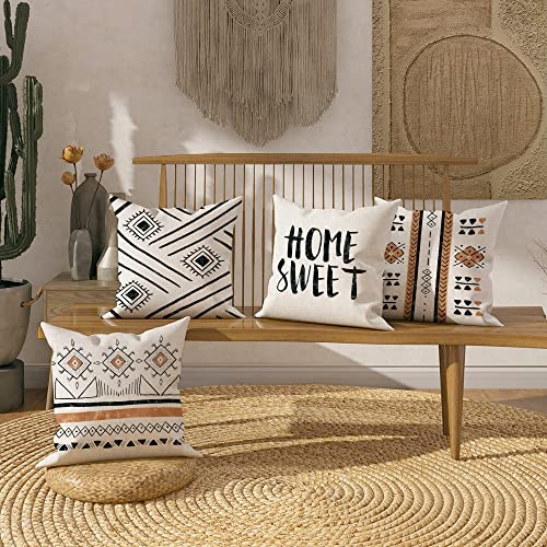 Gdhbling Boho Throw Pillow Covers 18X18 Inch Set Of 4 Outdoor Couch Decorative Throw Pillow Covers #TOP5