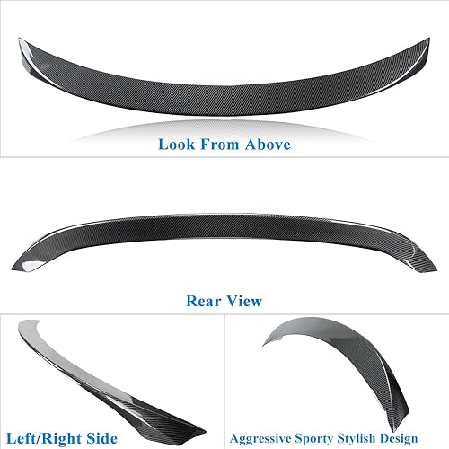 Miniatura 4 de Alerón de maletero con aspecto de fibra de carbono compatible con Infiniti Q50 Q50S Sedan 2014-2024 Alerón trasero (estilo AS)