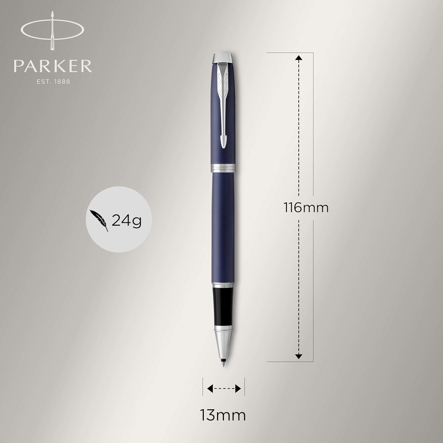 Parker IM Rollerball Pen, Matte Blue, Fine Point, Includes Black Ink Refill - Smooth Writing, Sleek, Polished, Professional, Desk Essentials