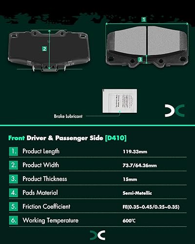 Miniatura 336 de SCITOO D1629 Ceramic Brake Pads Sets Front Fit For Dodge For Durango,For Jeep Grand Cherokee,For Mercedes-Benz