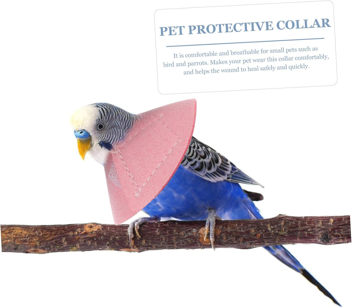 Abaodam Bird Protective Recovery Collar 4Pcs Polar Fleece Adjustable Size | Anti Scratch Treatment Support, Prevents Licking and Biting, Sticker Included, Birds Wound Recovery Use