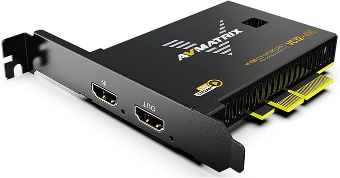 AVMATRIX VC12-4K PCIE Capture Card 4k for Game Livestream and Record in 4K60 UHD with Ultra-Low Latency on PS5 PS4/Pro Xbox Series X/S Xbox One X/S in OBS Works with Windows and Linux