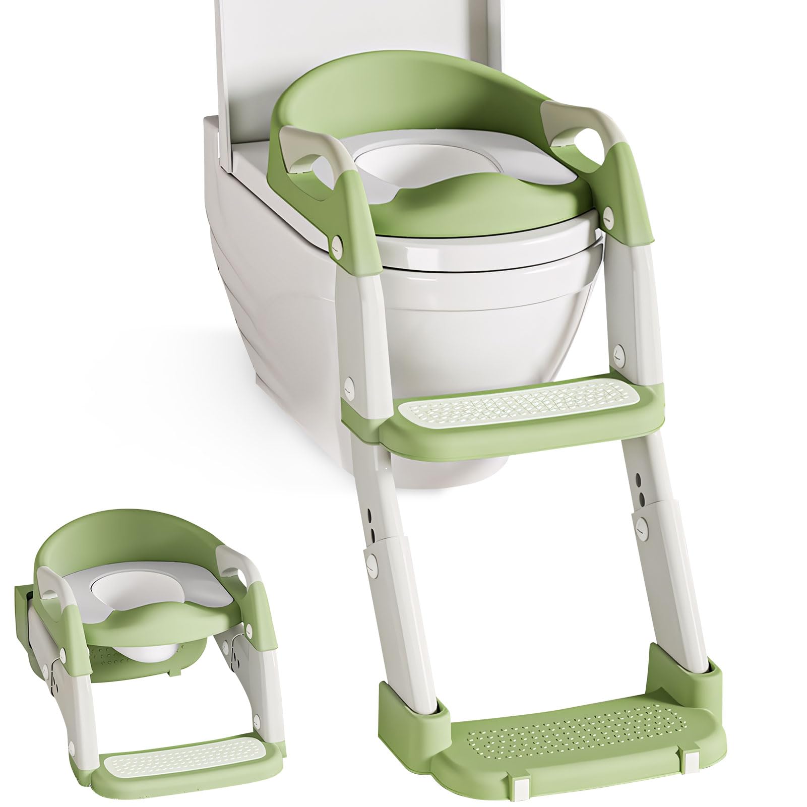 Siège de toilette enfant vert pour apprendre la propreté en autonomie au quotidien