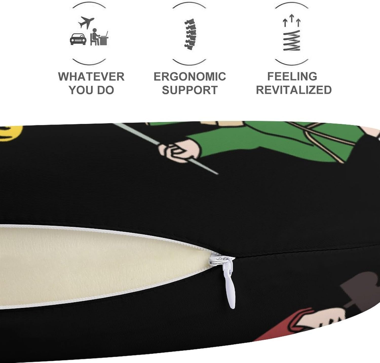 Coat of Arms of Delaware Funny Travel Pillow U Shaped Memory Foam Neck Pillows Portable for Flight Car Home Office