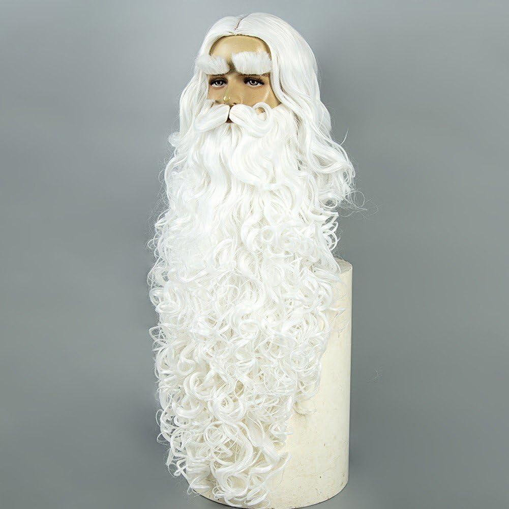 Ensemble Barbe Perruque De Père Noël, Accessoires De Costume Classiques pour Halloween, Noël Cosplay