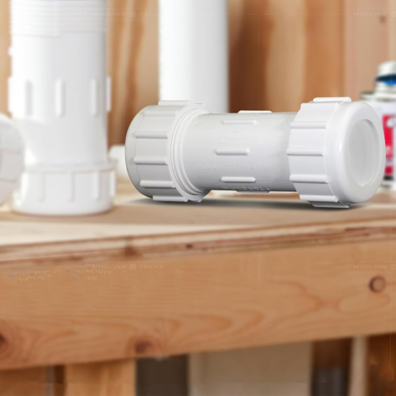 LESSO 2 Inch PVC Compression Coupling, Pipe Connection, IPS Coupling, Compression Fitting, Quick Connecting Piping and Repairs of PVC Pipe, 2" Schedule 40, White
