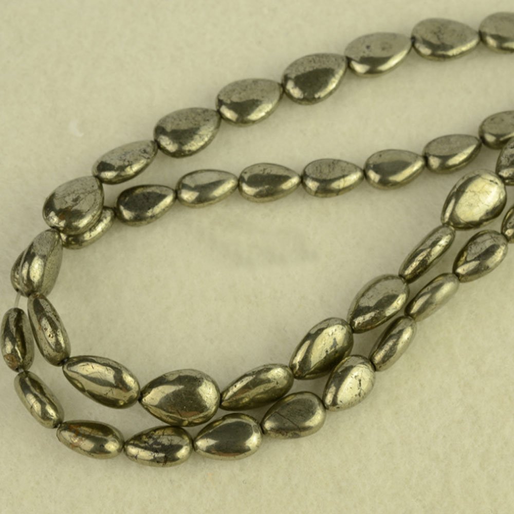 Cuentas de pirita en forma de gotas de agua, cuentas de piedra natural, cuentas para hacer joyas, hilo de 13 x 18 mm