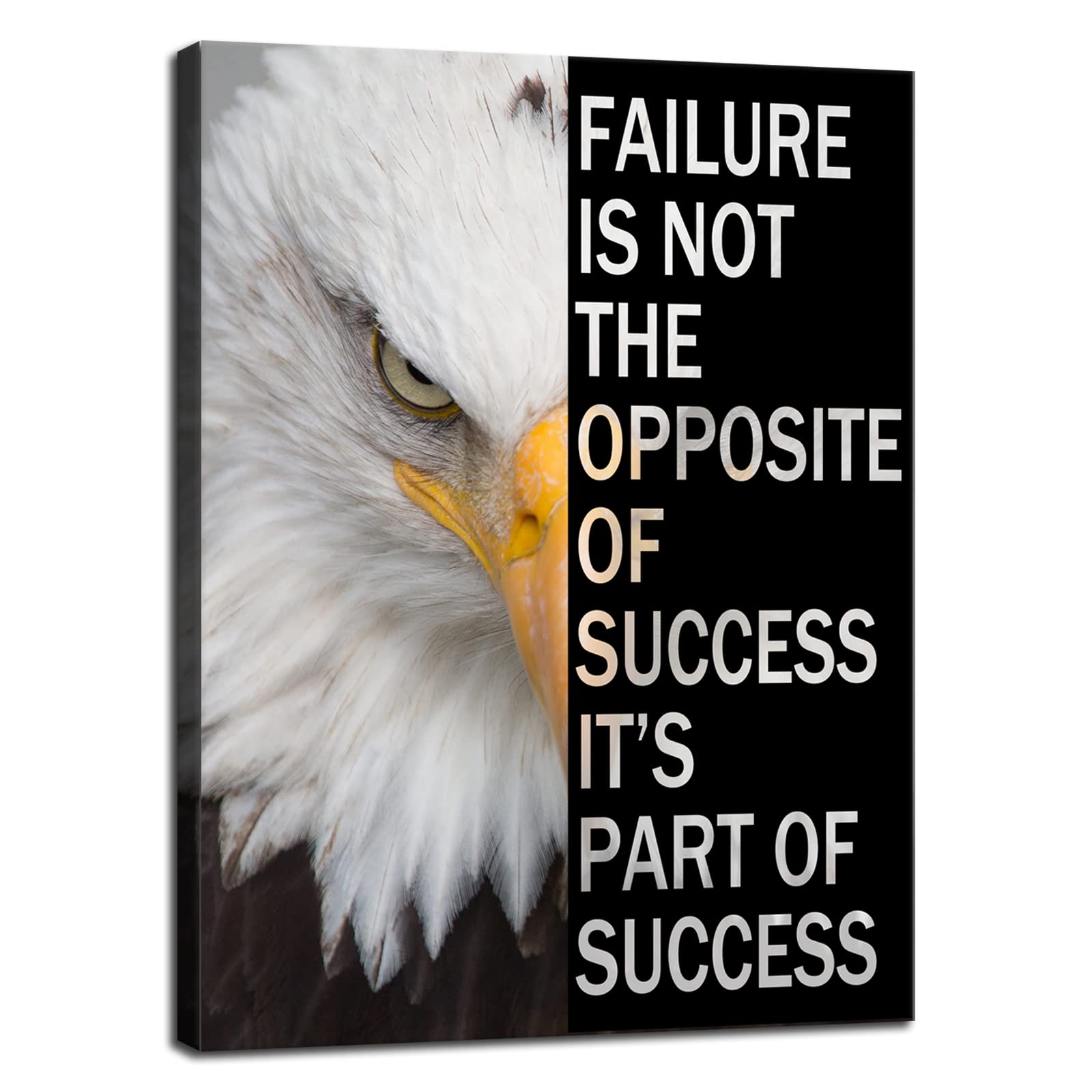 WYJZDZQ8 Inspirational Wall Art Motivational Entrepreneur Quotes Poster Canvas Print Art Eagle Animal Picture Office Wall Decor for Living Room