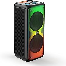 Toreto 120 Watt Party Speaker with Wireless Mic, Wireless Portable Bluetooth Party Speaker, Karaoke Function, Dynamic Running RGB Light, AUX, TF, TWS, USB Support, Remote Controlled (Party Beatz)