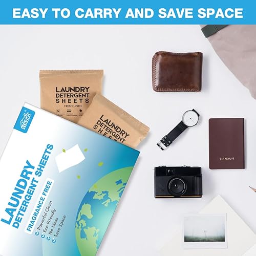 Miniatura 7 de HOMEXCEL Hojas de detergente para ropa sin fragancia, ecológicas, (200 cargas), 100 hojas de lavadora, sin plástico, líquido hipoalergénico, tiras