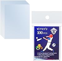 Vista 1 de 100 piezas de fundas blandas para tarjetas de intercambio, fundas de carga superior para tarjetas estándar de 2.5" X 3.5", protector de tarjeta