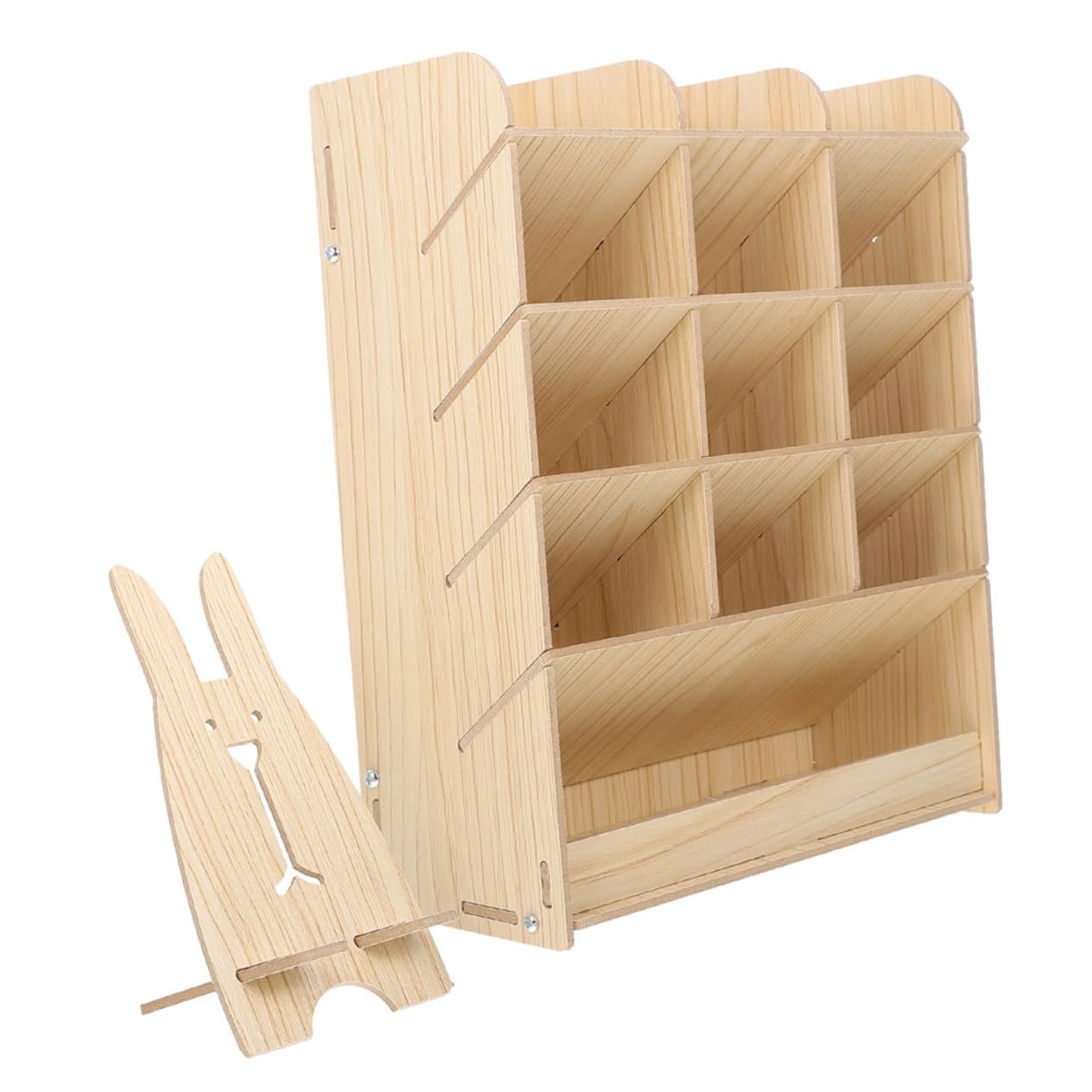 Boîte rangement bois multifonctionnel avec support téléphone