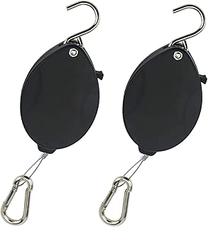 Ogrmar 2PCS Plant Pulley Retractable Pulley Plant Hanger Hanging Flower Basket Hook Hanger Garden Baskets Pots Birds Feeder in Different Height Lower Raise - coolthings.us