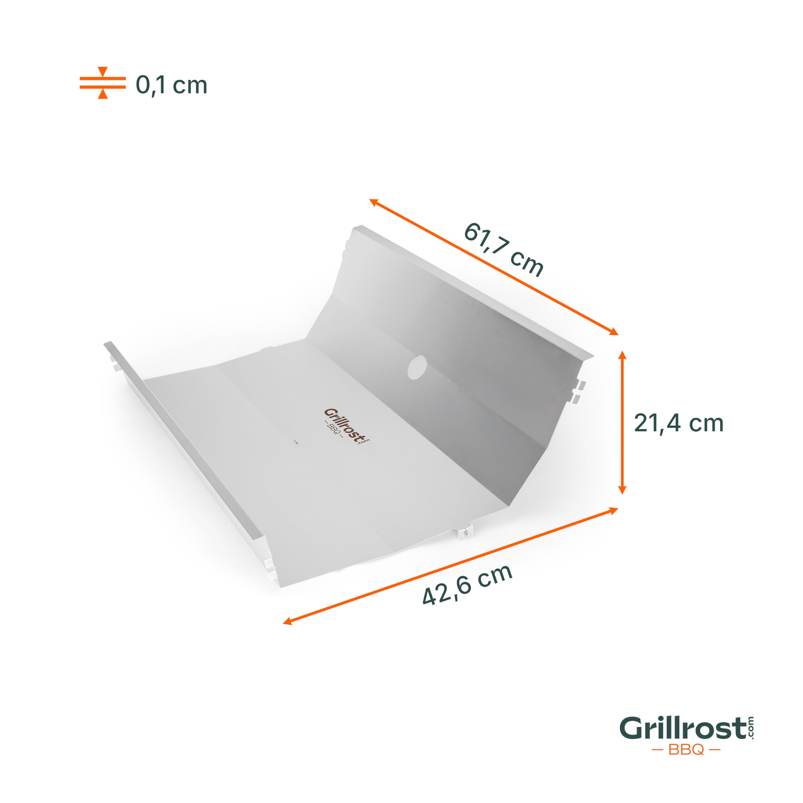 Grillrost.com Das Original Scudo Termico in Acciaio Inox/Doppia Parete - Adatto per Weber Spirit 300
