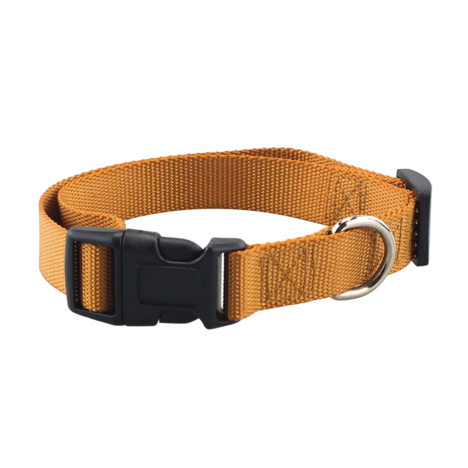 Premium Nylon Dog Collar, Classic Adjustable Dog Collars, Personalized Dog Collars with Quick Release Buckle, for Puppy Small Medium Large Dogs (M, Dark Yellow)