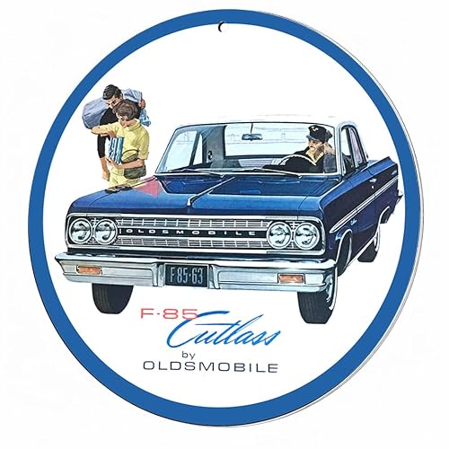 Brotherhood Round Metal Sign for F-85 Cutlass Oldsmobile 1963 - Wall Decor