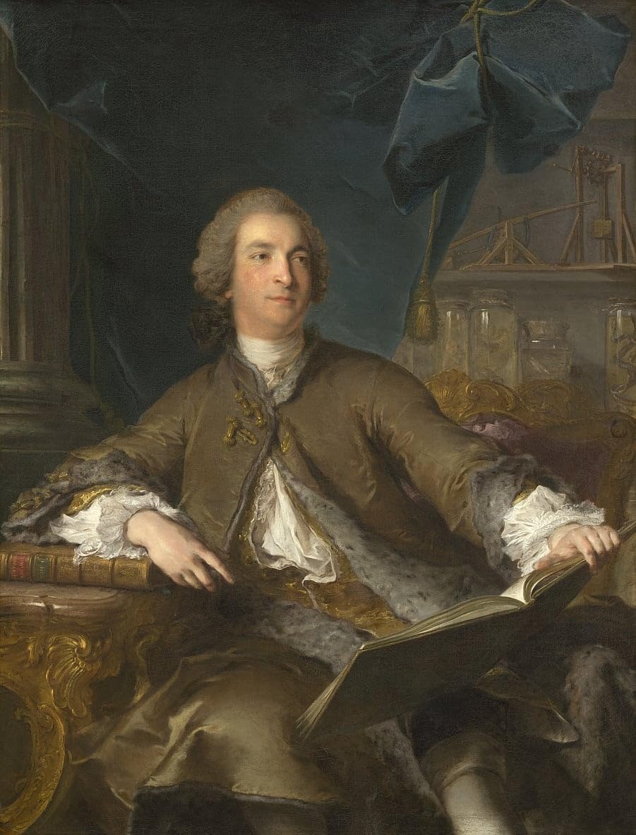SYlale Famous Painting Canvas Art Canvas with Picture Portrait of Bonnier of the Mosson by Jean Marc Nattier Modern Prints for Living Room Decor 60x90cm
