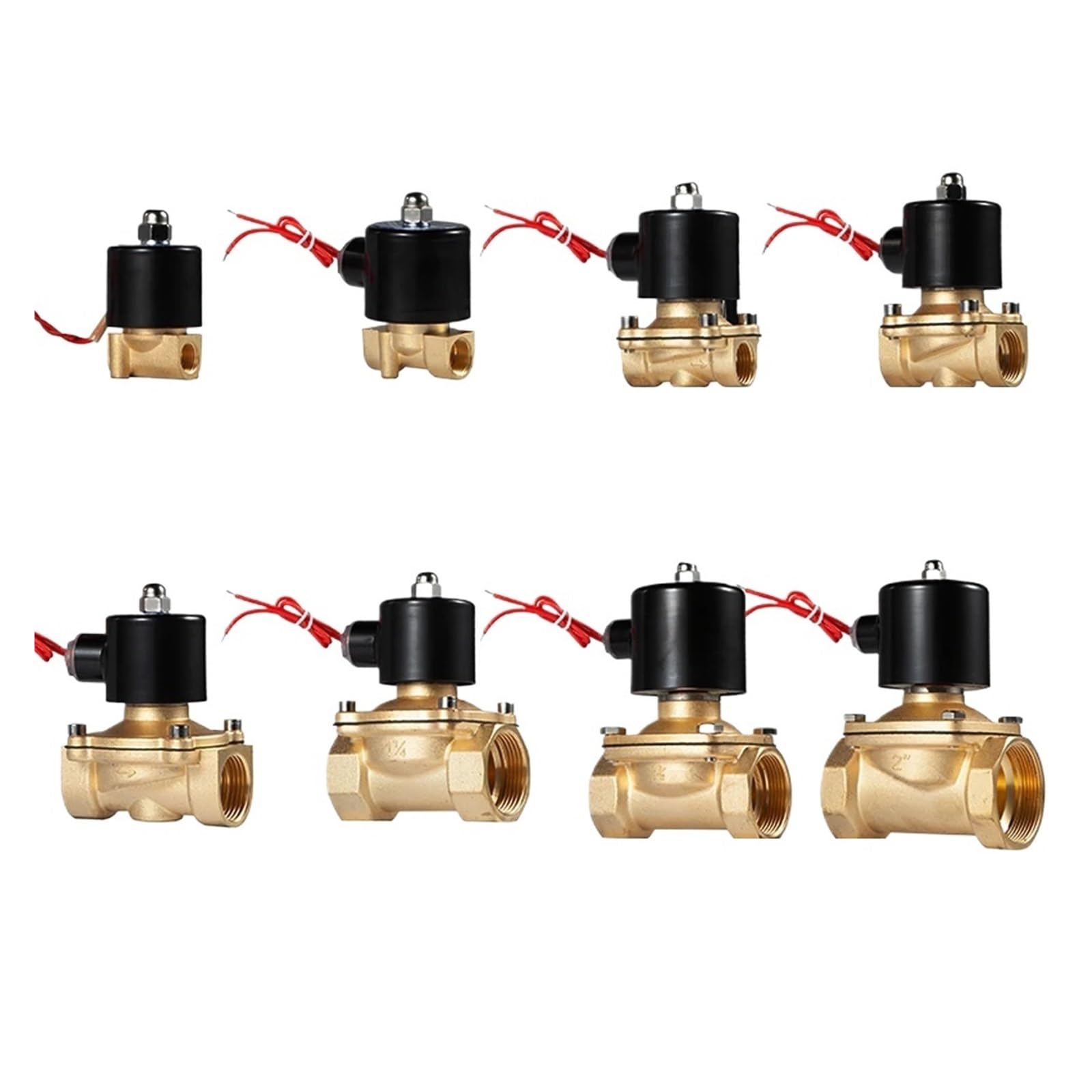 QRUYHBAJU 1PCS 1/4" 1/8" 1/2" 3/4" 1" 2" AC220V DC12V 24V 220V Solenoid Valve Water Oil air Pneumatic Valve(220v,0.5 Inch)