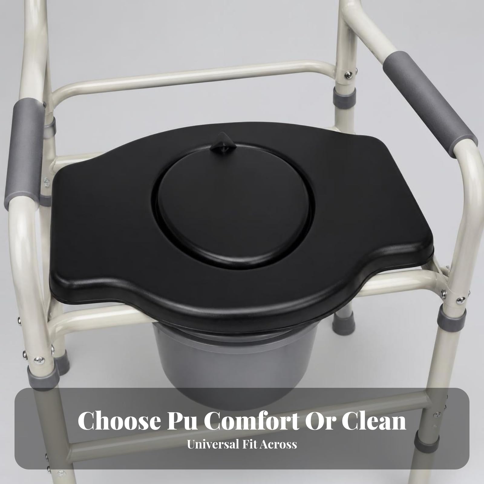 Toilettensitz Kommodensitz WC Sitz Aufsatz Sitzbrett Stabile Unterstützung aus PU Erleichtert Eigenständige Nutzung für Pflegebad Genesung Tägliche Hygiene 53cm X 41cm Öffnung 27cm X , style to 2