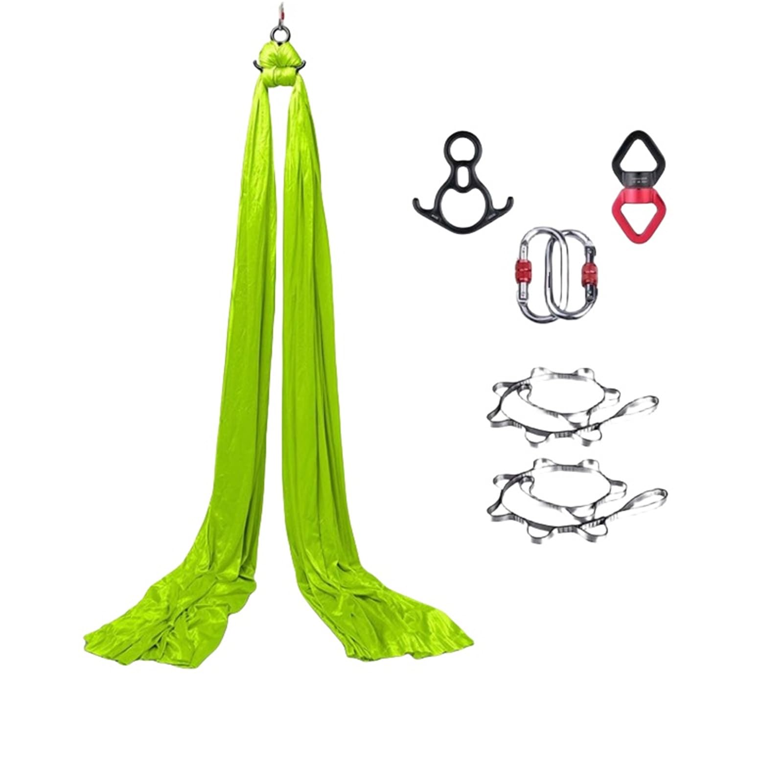 INLANDSIS Hotel Bee Yoga Aerial Silk(8x2.8m), Yoga Hammock for Hanging, Trapeze Swing, Strong Load-Bearing, Safe Protection, Yoga Swing Set, Acrobatics Hammock (Grass Green)