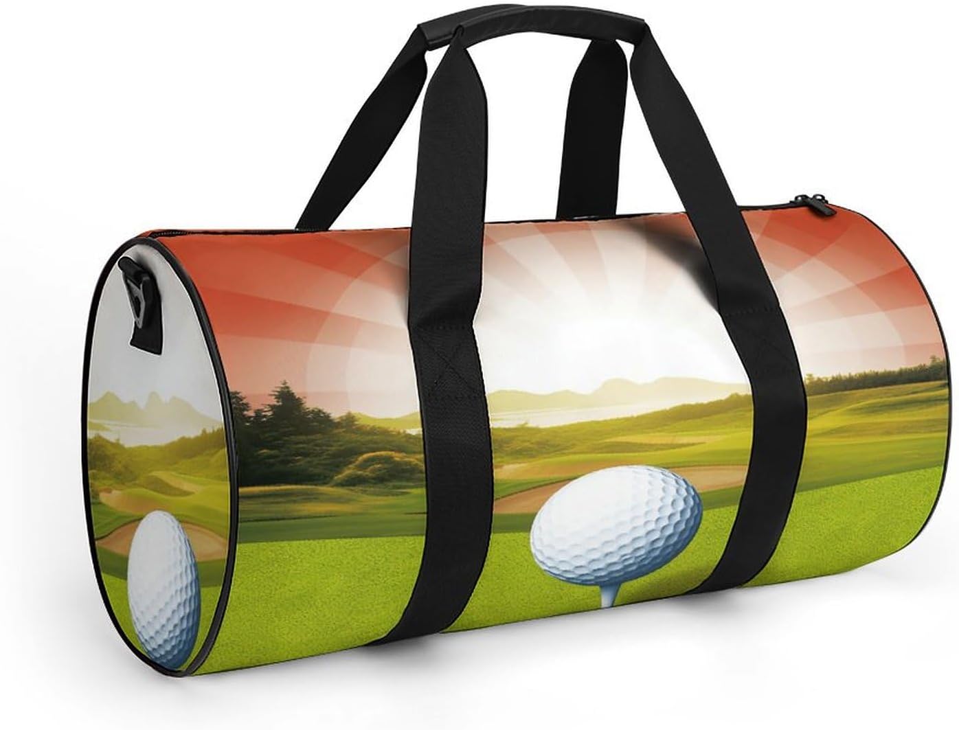 Aesthetic Sports Bag for Women Golf Sport Printed Duffle Travel Bag for Men Women Mini Workout Bags Cylindrical Gym Bag