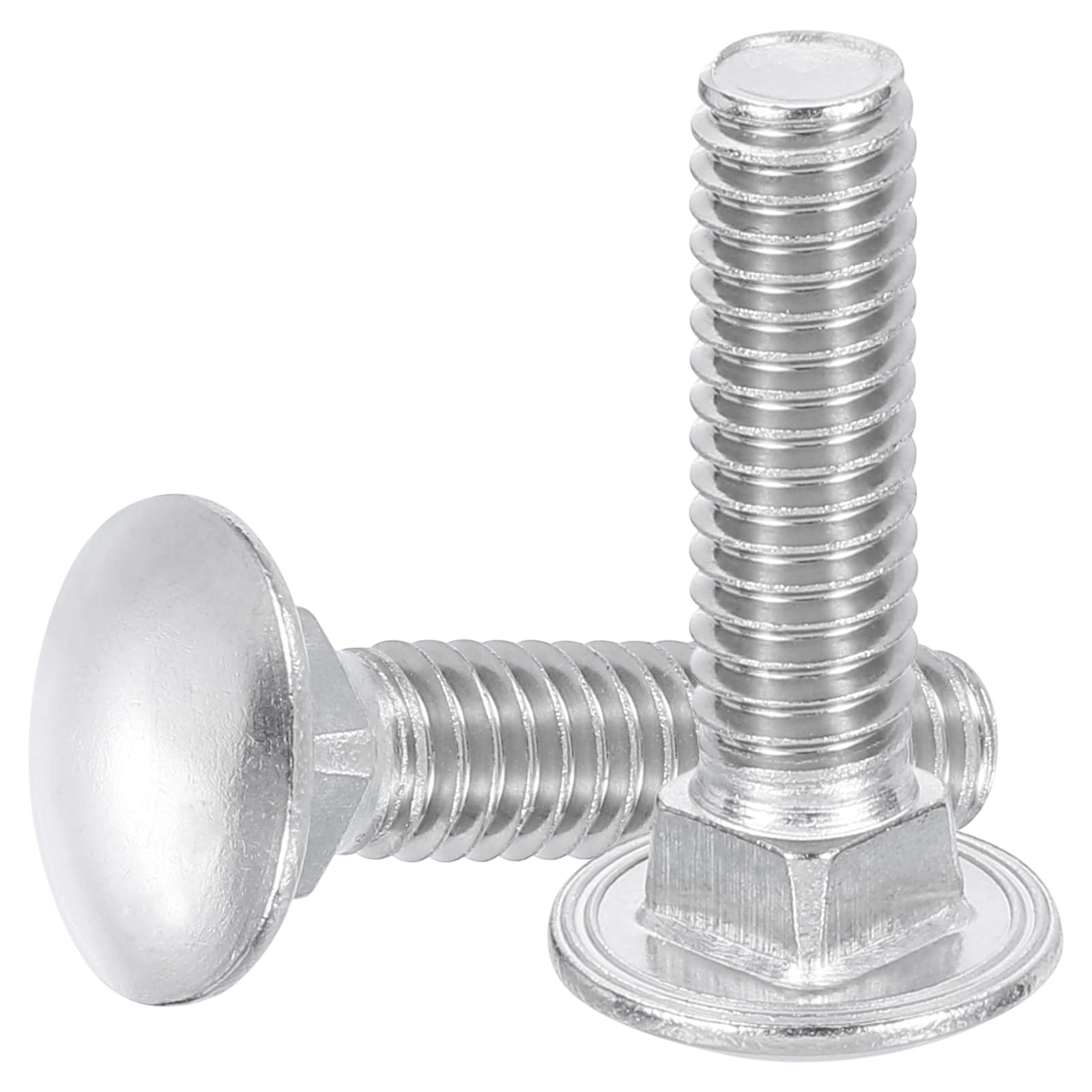 uxcell 8 pernos de carro, 5/16 pulgadas, 18 x 1-1/4 de acero inoxidable 18-8 (304) tornillos de cabeza redonda de cuello cuadrado para accesorios de fijación, color plateado