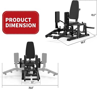 Hip Abductor Machine, Inner and Outer Thigh Machine, Abductor Adductor Machine, Hip Abduction Machine with 6 Levels Gear System & 4-Position Backrest Adjustment, Home Gym Equipment