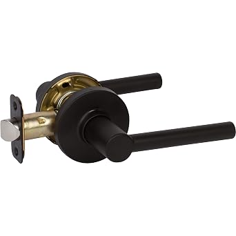 Delaney Passage Door Lever RD - Keyless Matte Black - Passage