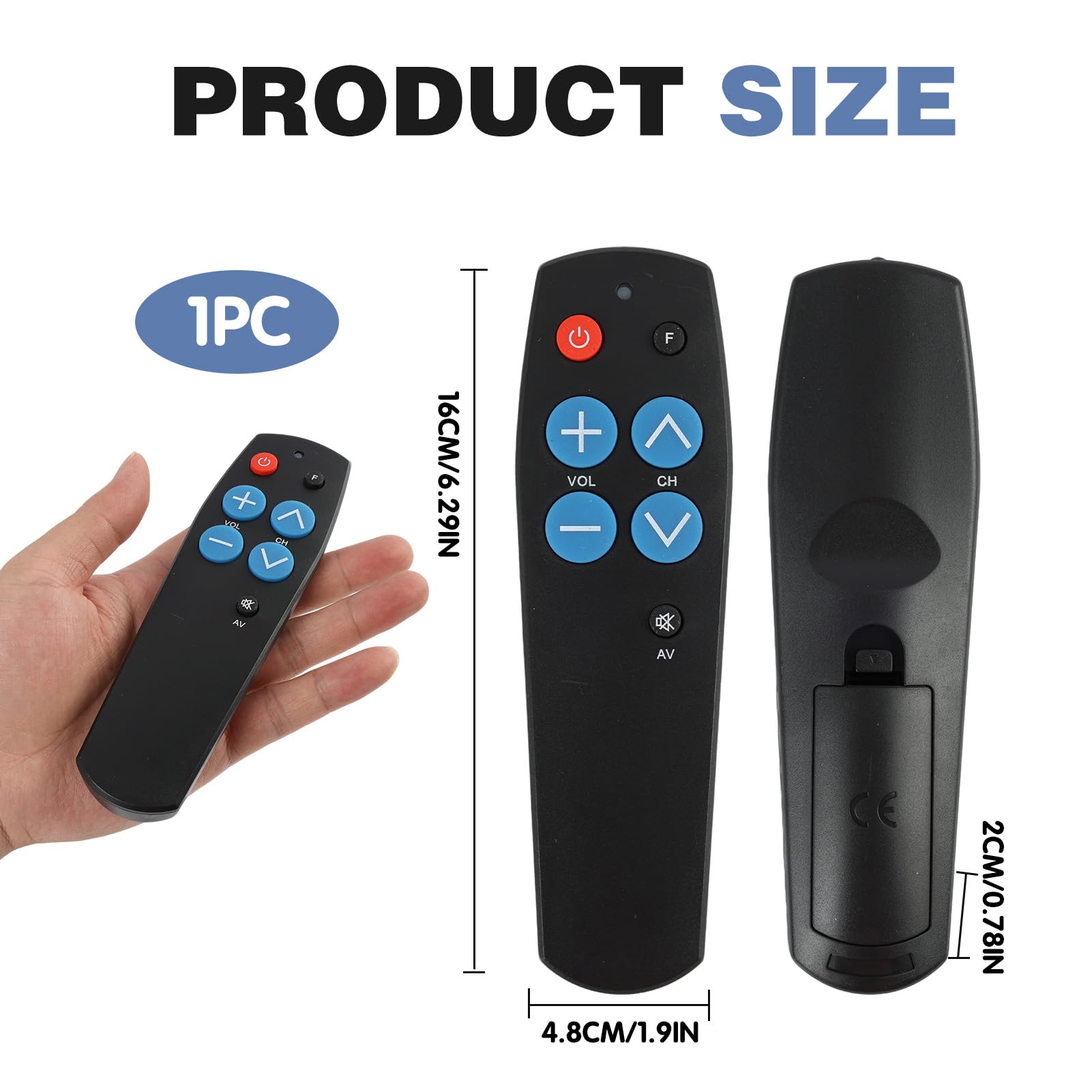 Telecomando Universale Senior A Grandi Pulsanti – Facile Da Usare E Configurare, Con Funzione Apprendimento Per TV E Dispositivi IR