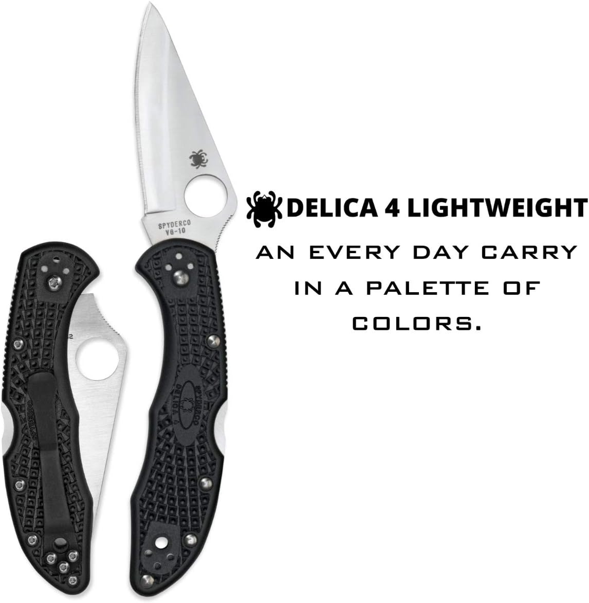 Spyderco Delica 4 Lightweight Signature Knife with 2.90" Saber-Ground Steel Blade and FRN Handle - PlainEdge - C11PBK