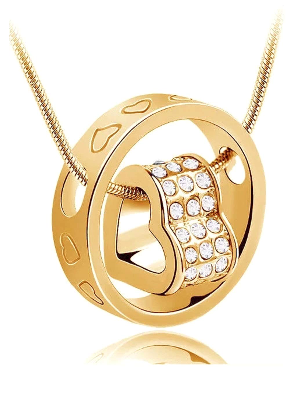 University Trendz Love Heart Austrian Crystal Plated Pendant/Necklace Chain for Women and Girls (Multi-Color)-Best Valentine Gift (B08354Q3ML) Amazon Price History, Amazon Price Tracker