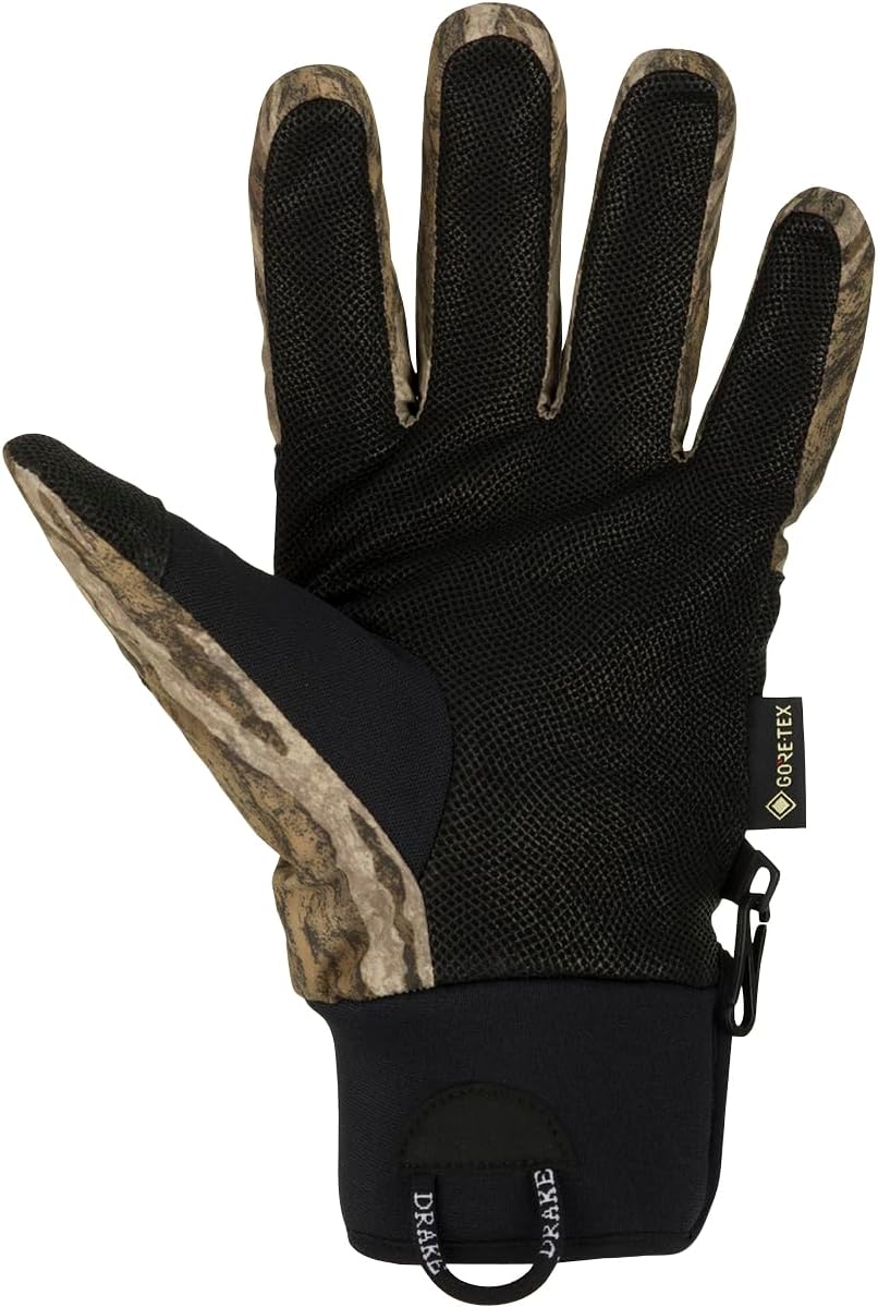 Drake Waterfowl Hunting MST Refuge HS Gore-TEX Waterproof Mid-Season Gloves with Fleece Lining, Leather Palm & Velcro Cuff