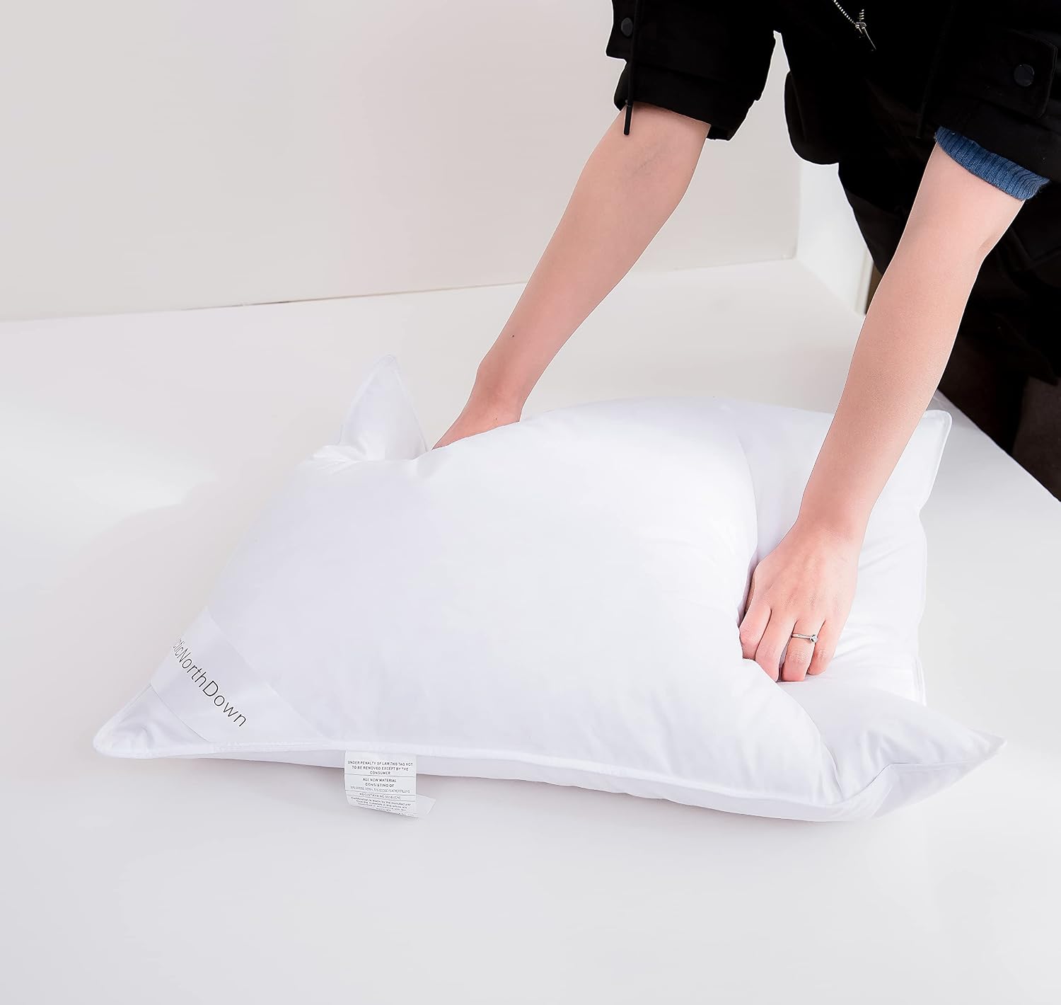 Luxury Goose Down Feather Pillows Standard Size One Pack White Pillow Bedding Soft