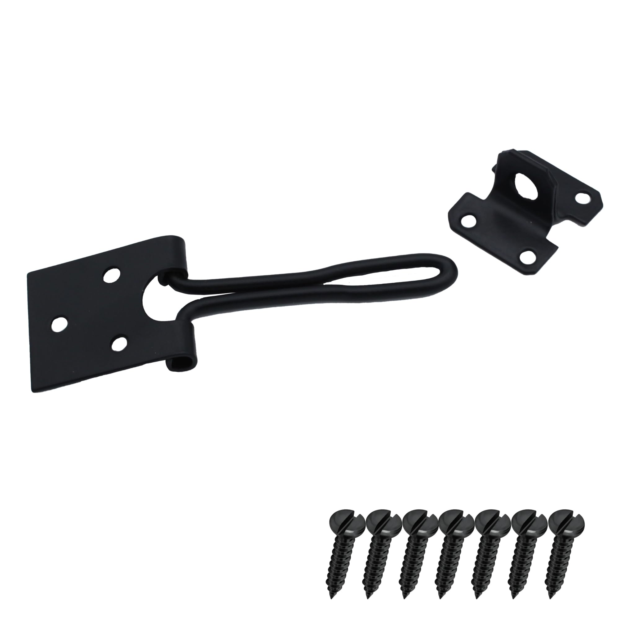 Keypak Black Wire Hasp And Staple Security Lock Set, 75Mm-100Mm, Weather Resistant, And Zinc Plated (, (L)100Mm)